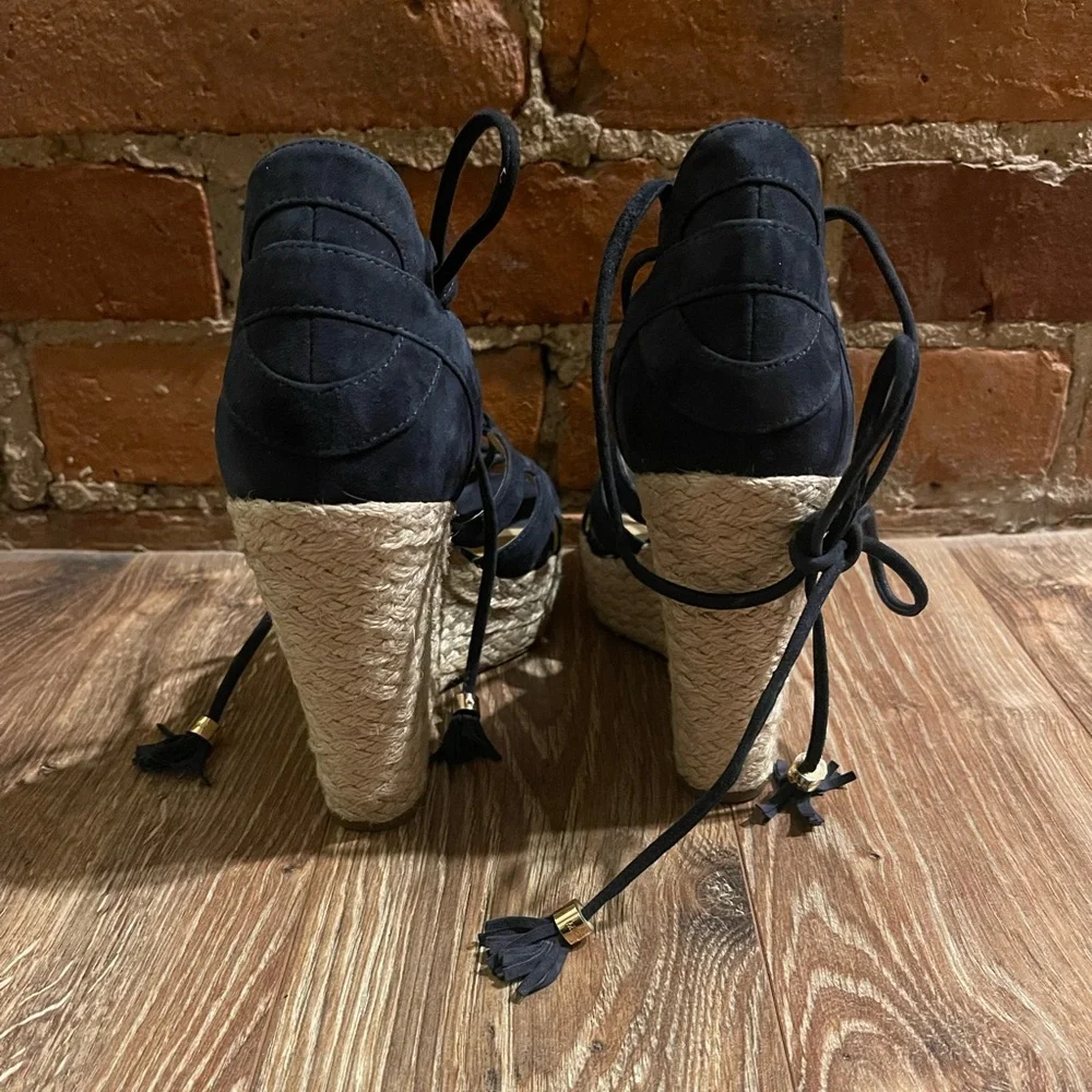Michael Kors Navy Blue Espadrille Wedges - Picture 3 of 5